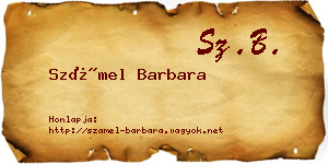 Számel Barbara névjegykártya