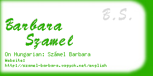 barbara szamel business card